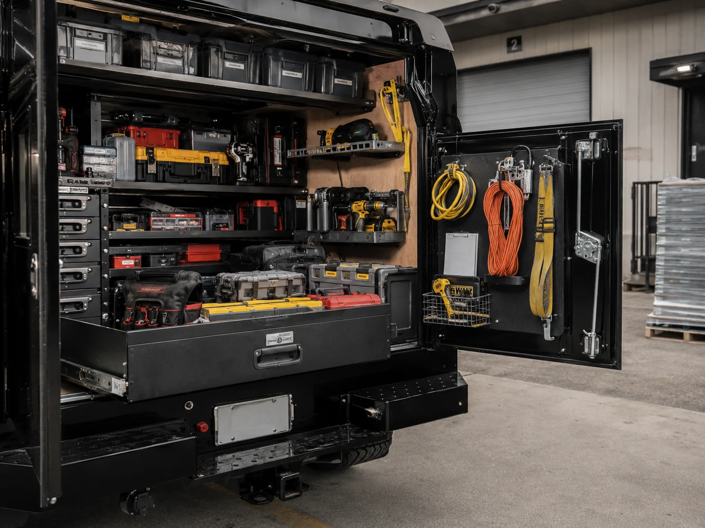 Rear tool storage